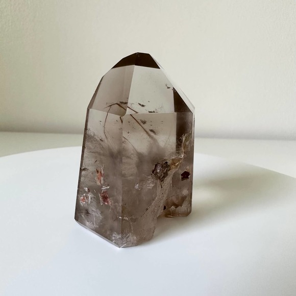 Smokey Amphibole Quartz Point Angel Phantom Tower Crystal Natural High Quality - Picture 2 of 7